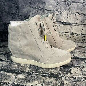 Sorel 10 Out N About Dove Quarry Waterproof Wedges Boots Bootie Sneakers Shoes